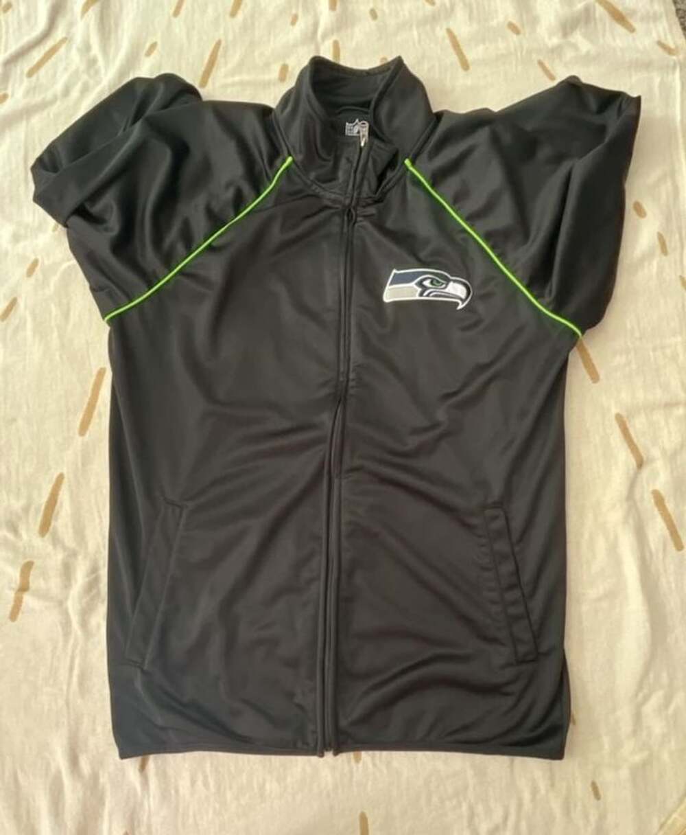 NFL Seattle Seahawks Full Zip Performance Track Jacket Mens Large